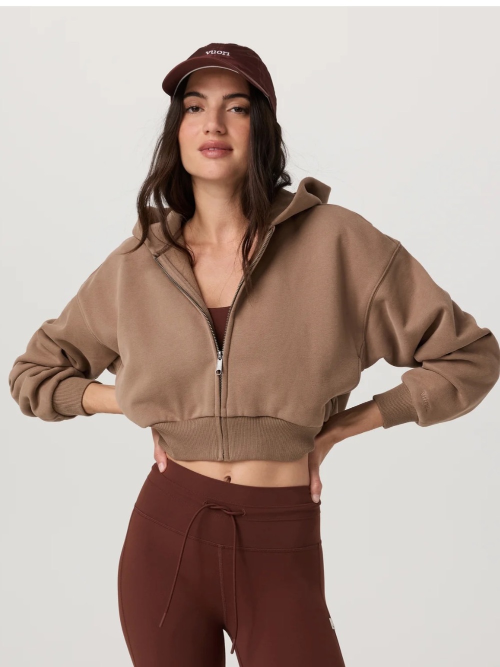 Vuori Restore Mini Full Zip Hoodie fall 2025 nutmeg small